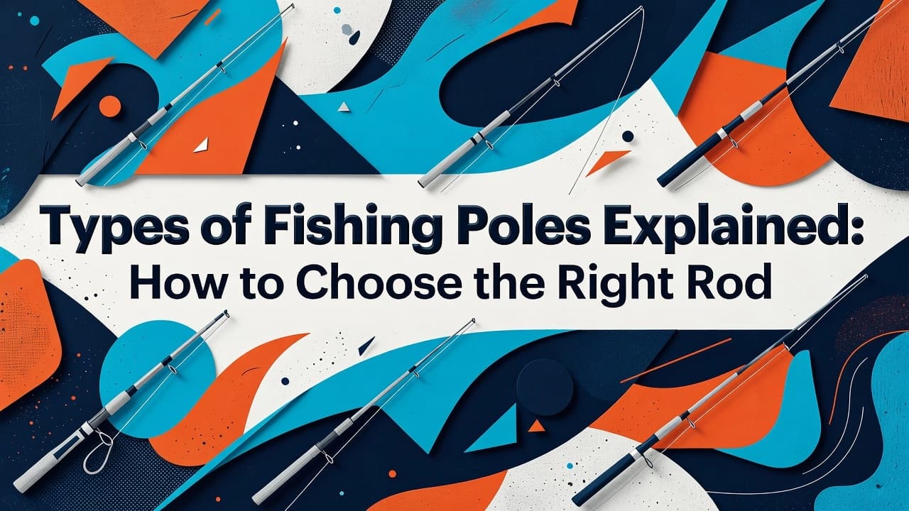 Professional header image for list-based article: Types of Fishing Poles Explained: How to Choose the Right...
