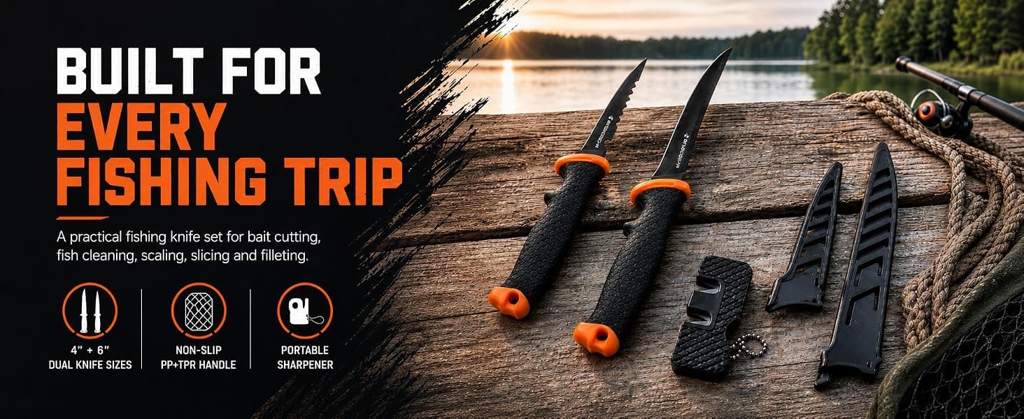 2-Piece Fillet Knife Set with Sharpener — from BasicGear, detail 1