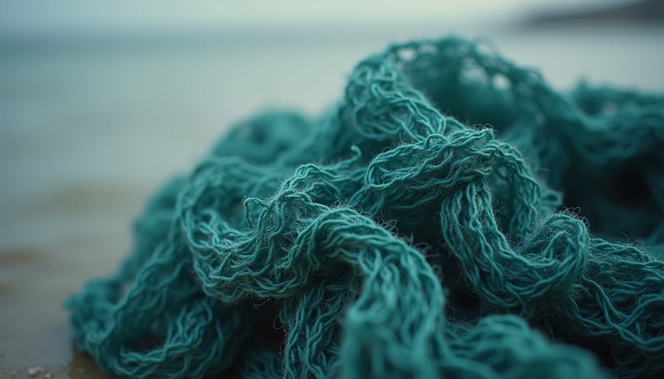 Angler folding a cast net into a compact bundle before throwing