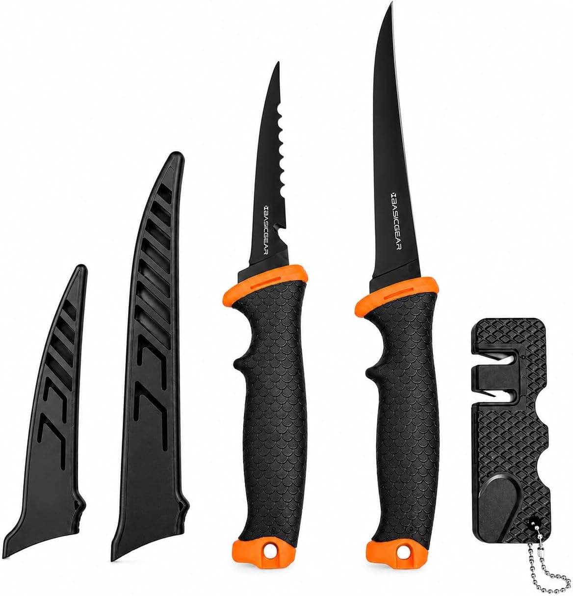 2-Piece Fillet Knife Set with Sharpener
