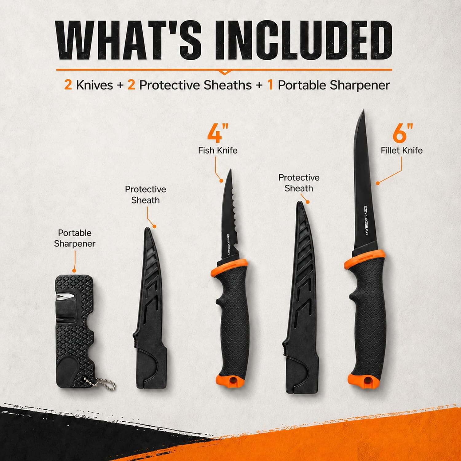 2-Piece Fillet Knife Set with Sharpener — image 3