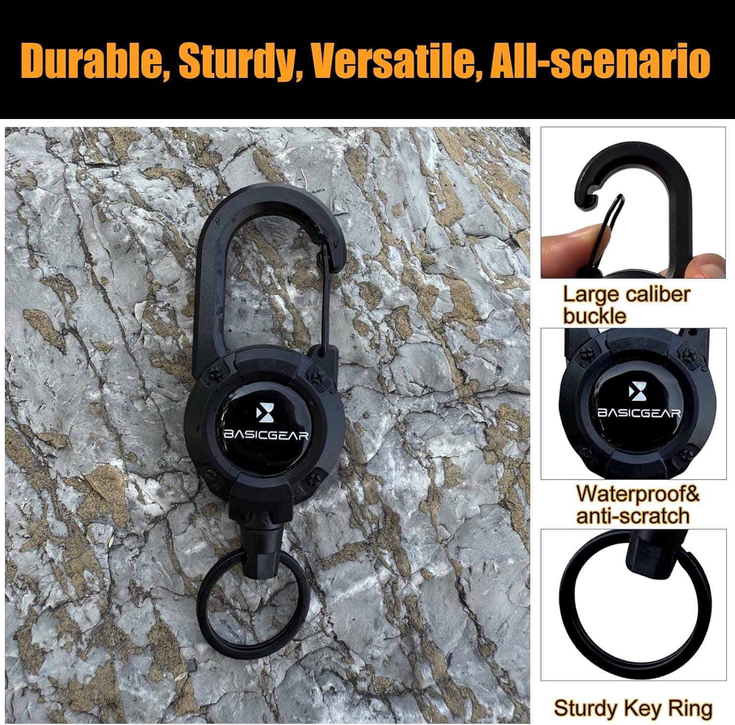 Zinger Retractable Keychain 2-Pack — ABS Carabiner — image 3