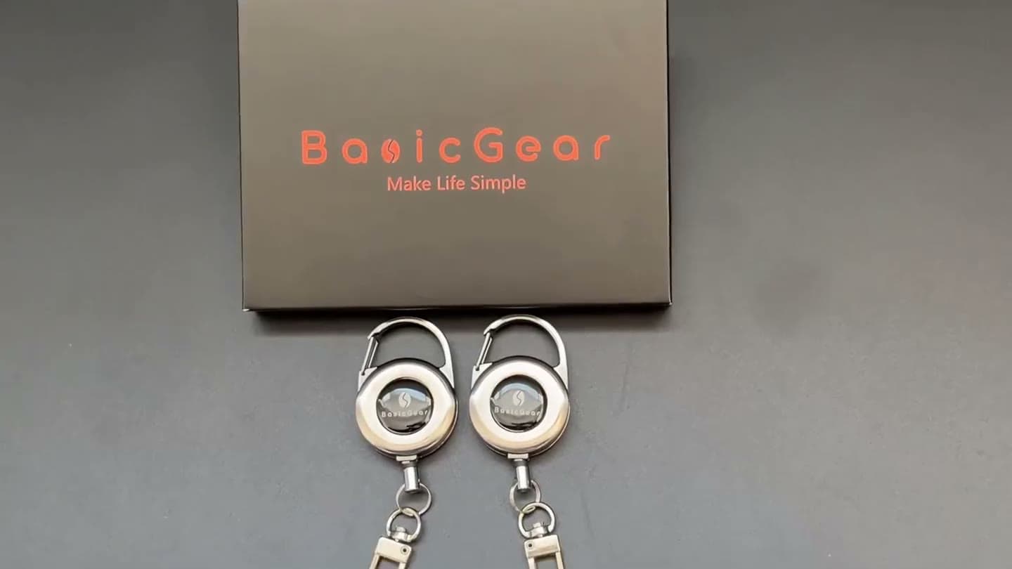 BasicGear Retractable Keychain — Brushed Metal — Amazon Product Video