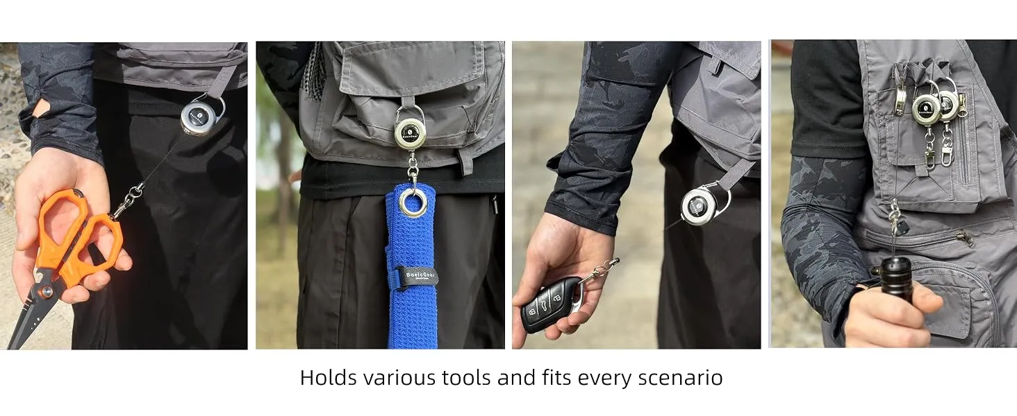 Zinger Retractable Keychain 2-Pack — Brushed Metal — from BasicGear, detail 5