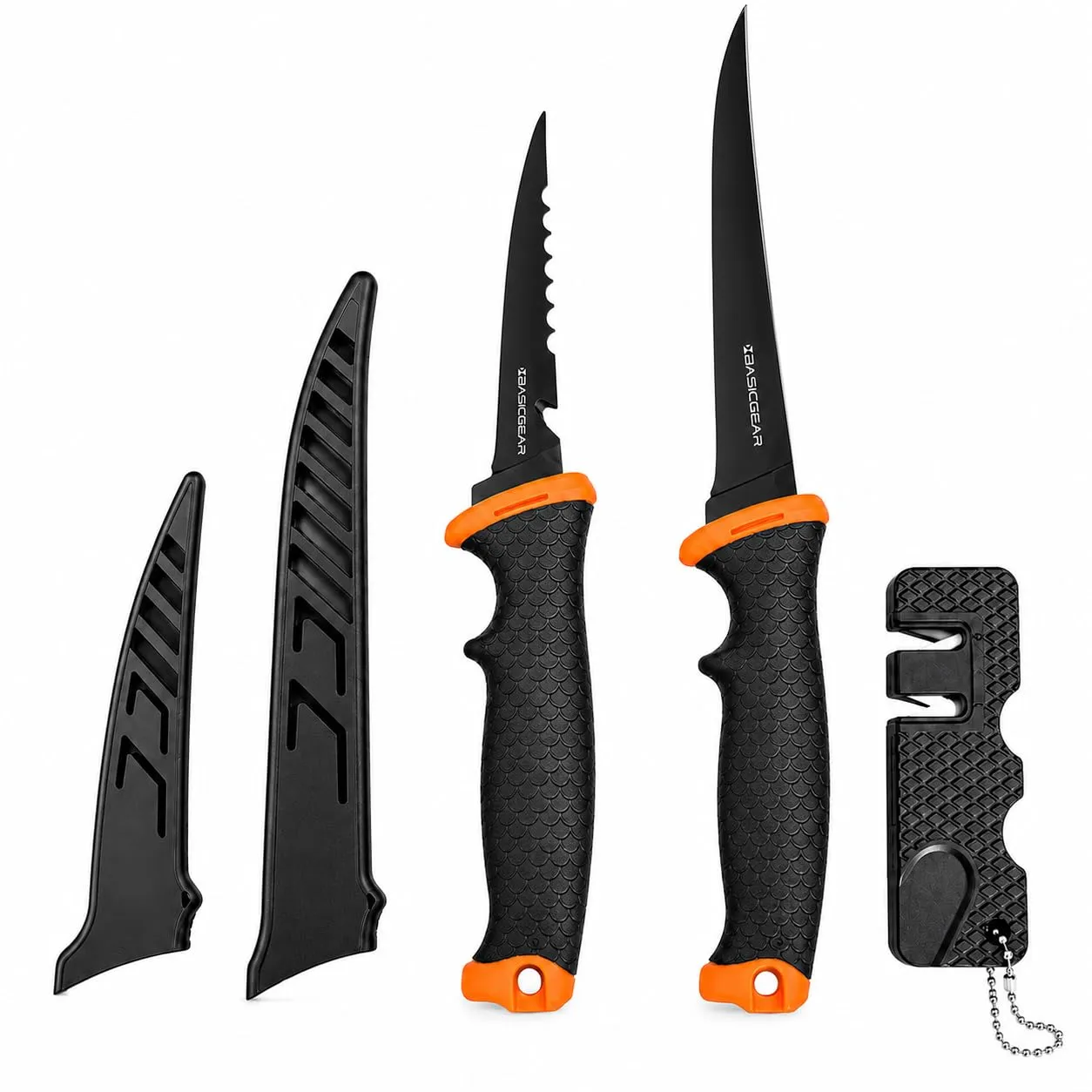 2-Piece Fillet Knife Set with Sharpener — image 1