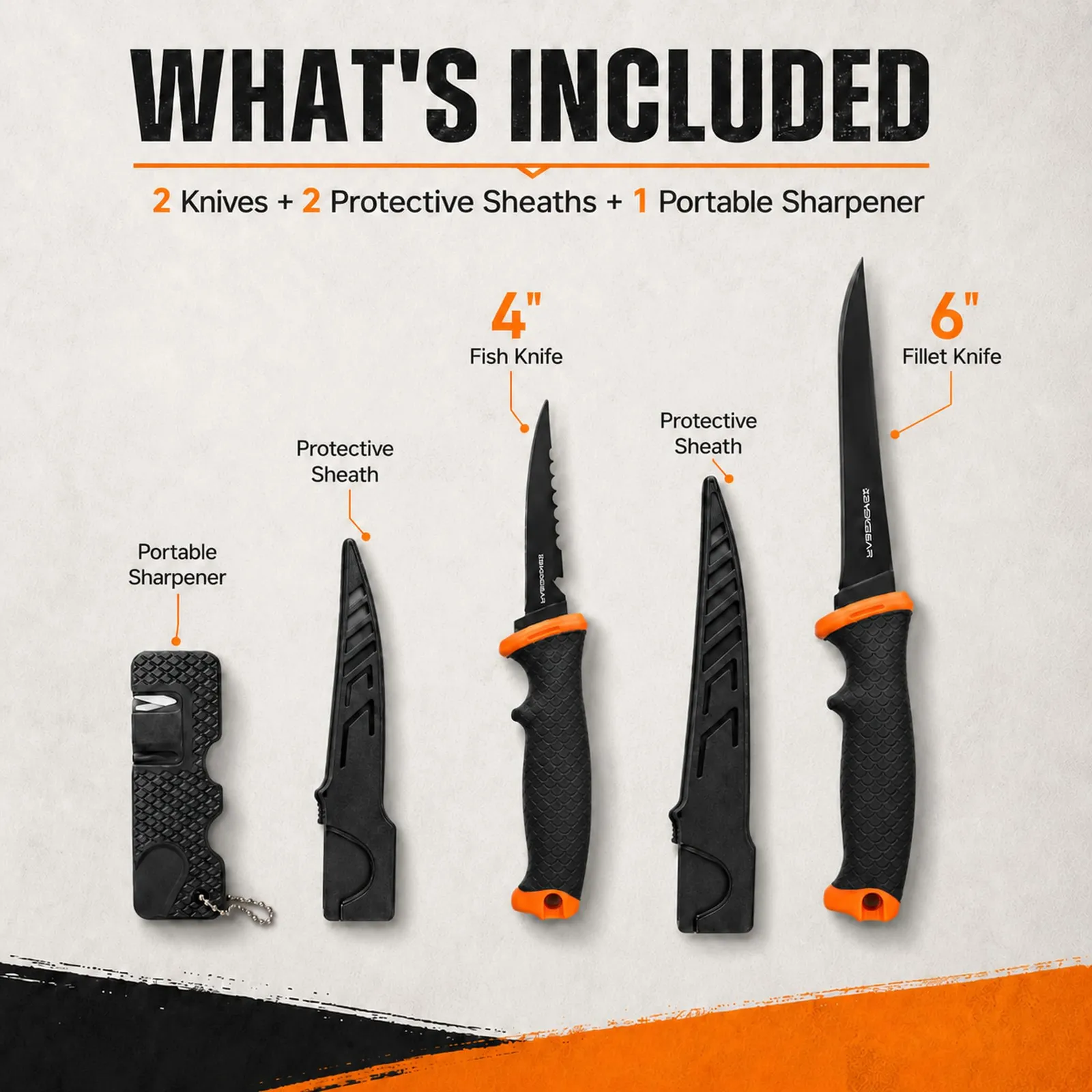 2-Piece Fillet Knife Set with Sharpener — image 3