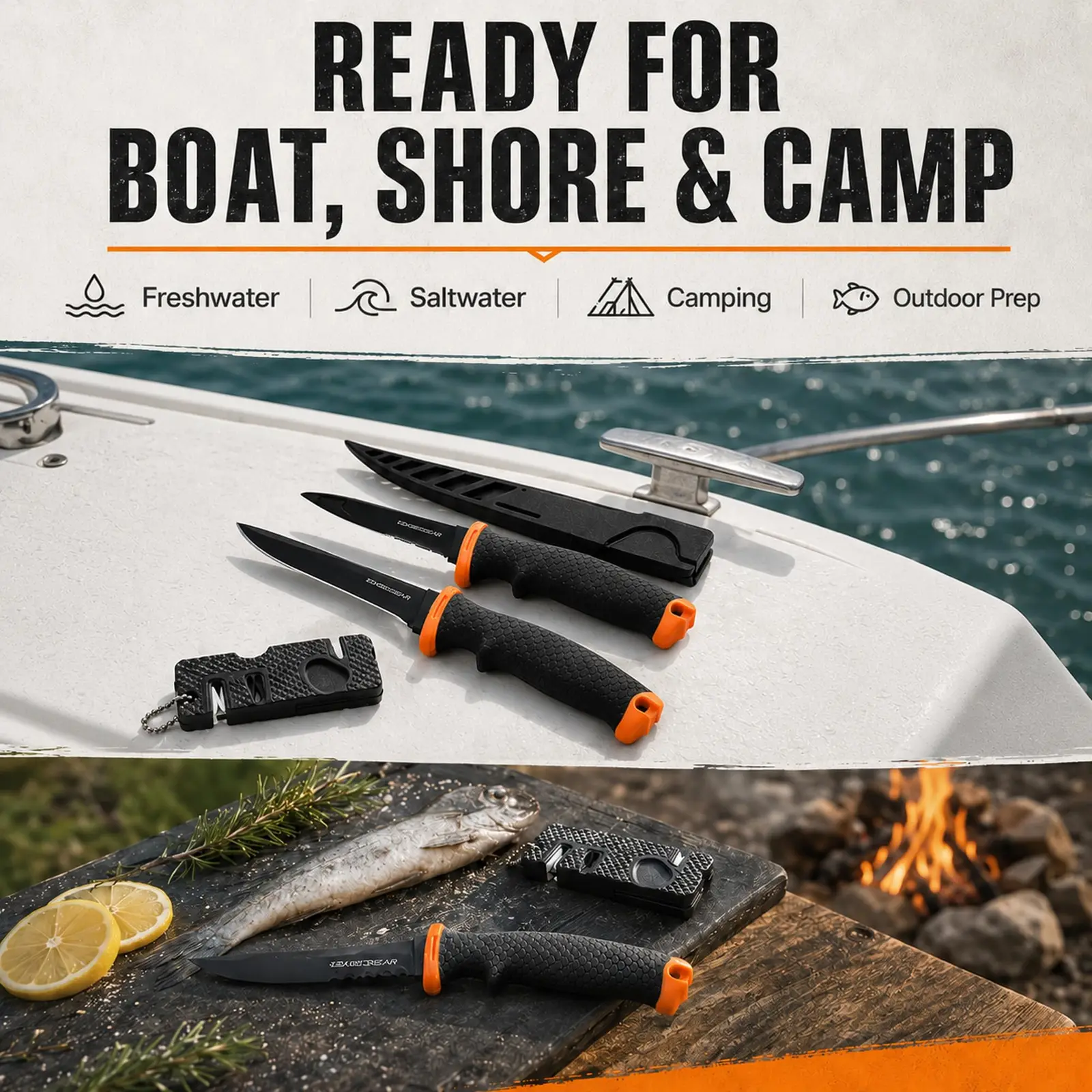 2-Piece Fillet Knife Set with Sharpener — image 8