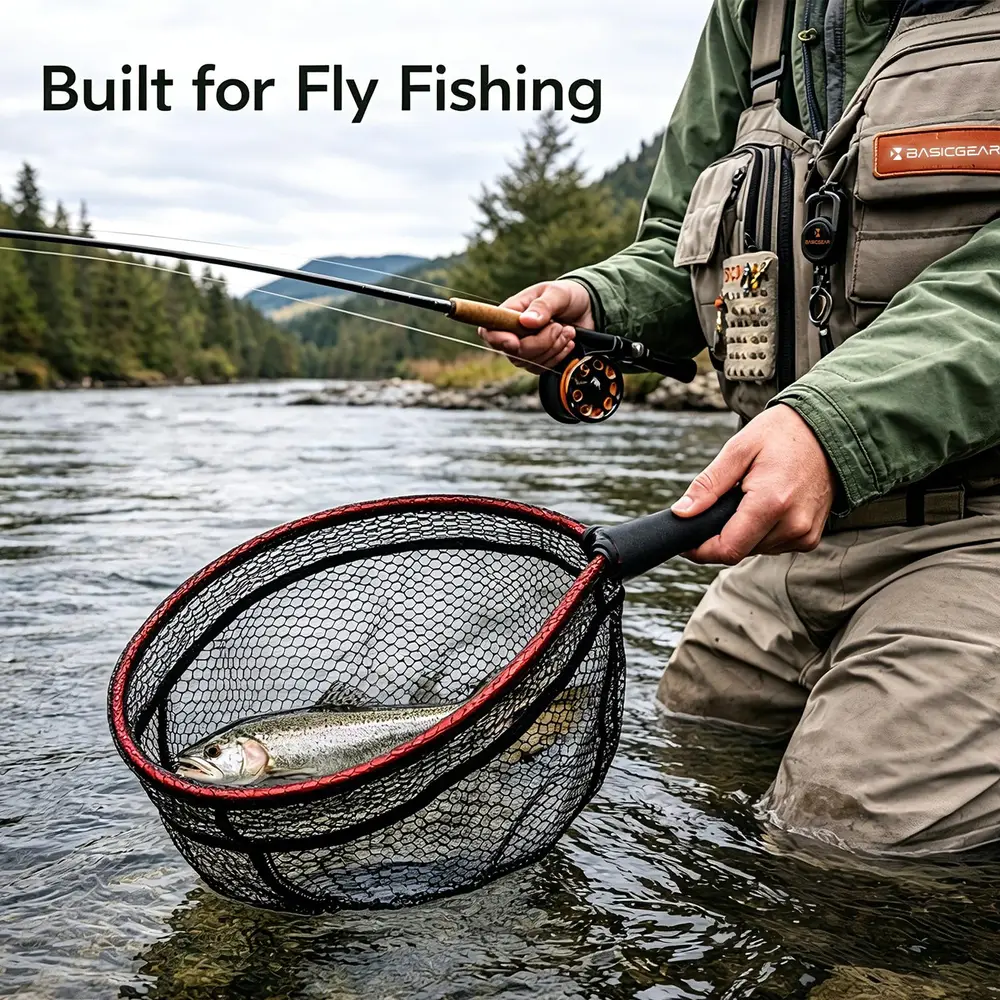 Ultra-Light Aluminum Landing Net — Nylon Mesh — image 2