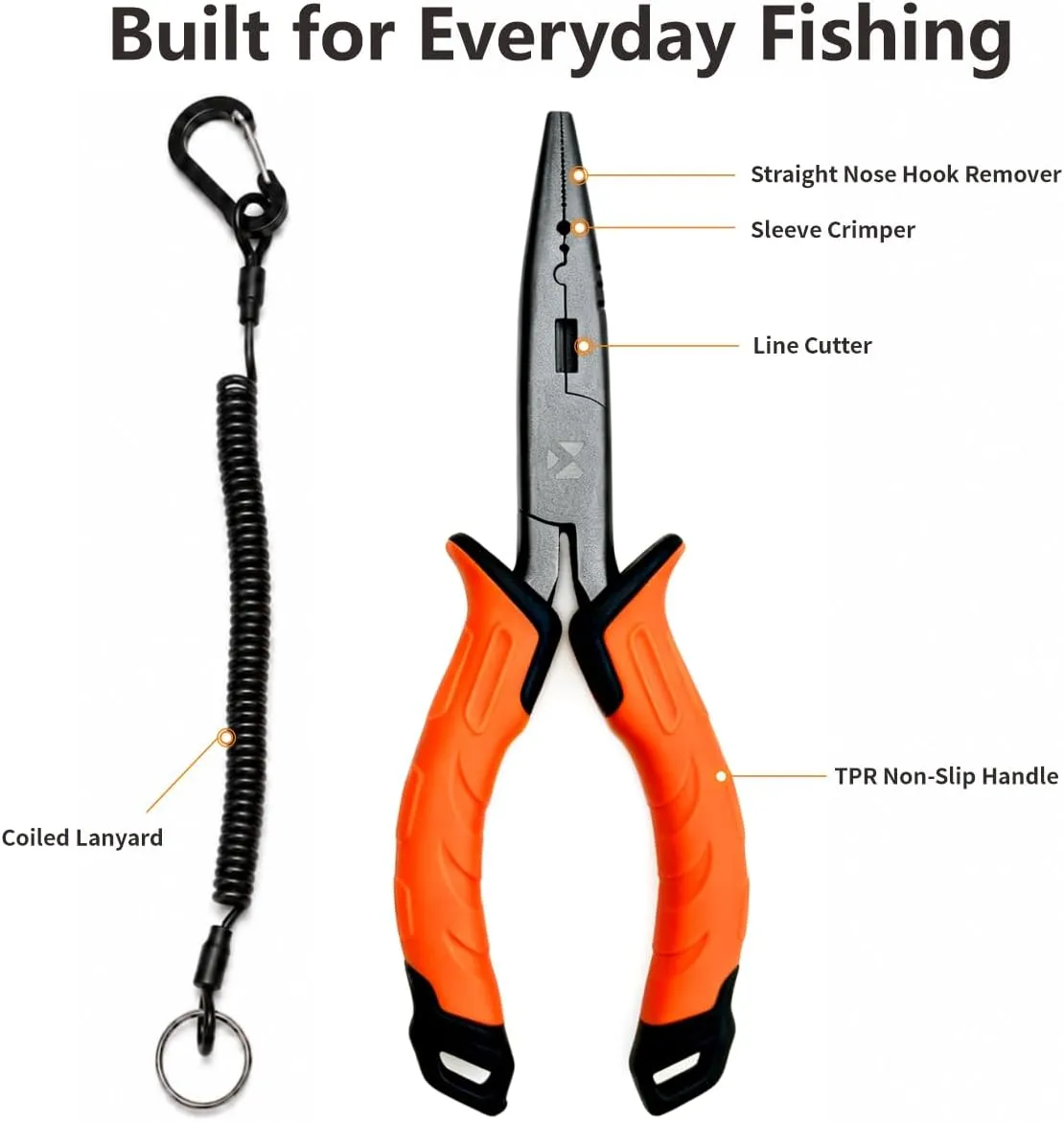 Fishing Pliers with Coiled Lanyard — image 2
