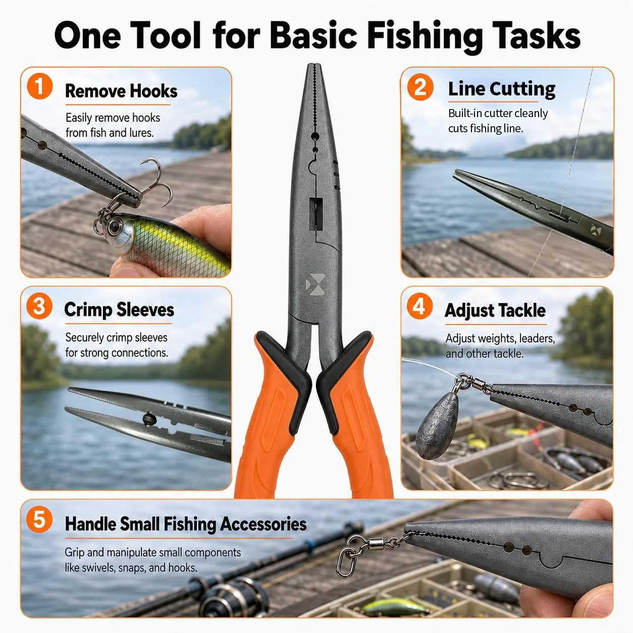 Fishing Pliers with Coiled Lanyard — image 4