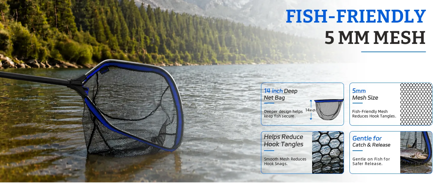 Square Landing Net — 20" Telescopic — from BasicGear, detail 4