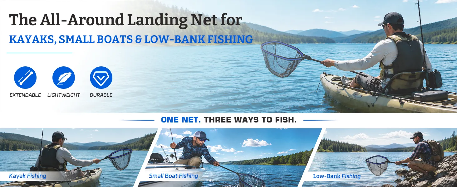 Square Landing Net — 20" Telescopic — from BasicGear, detail 5