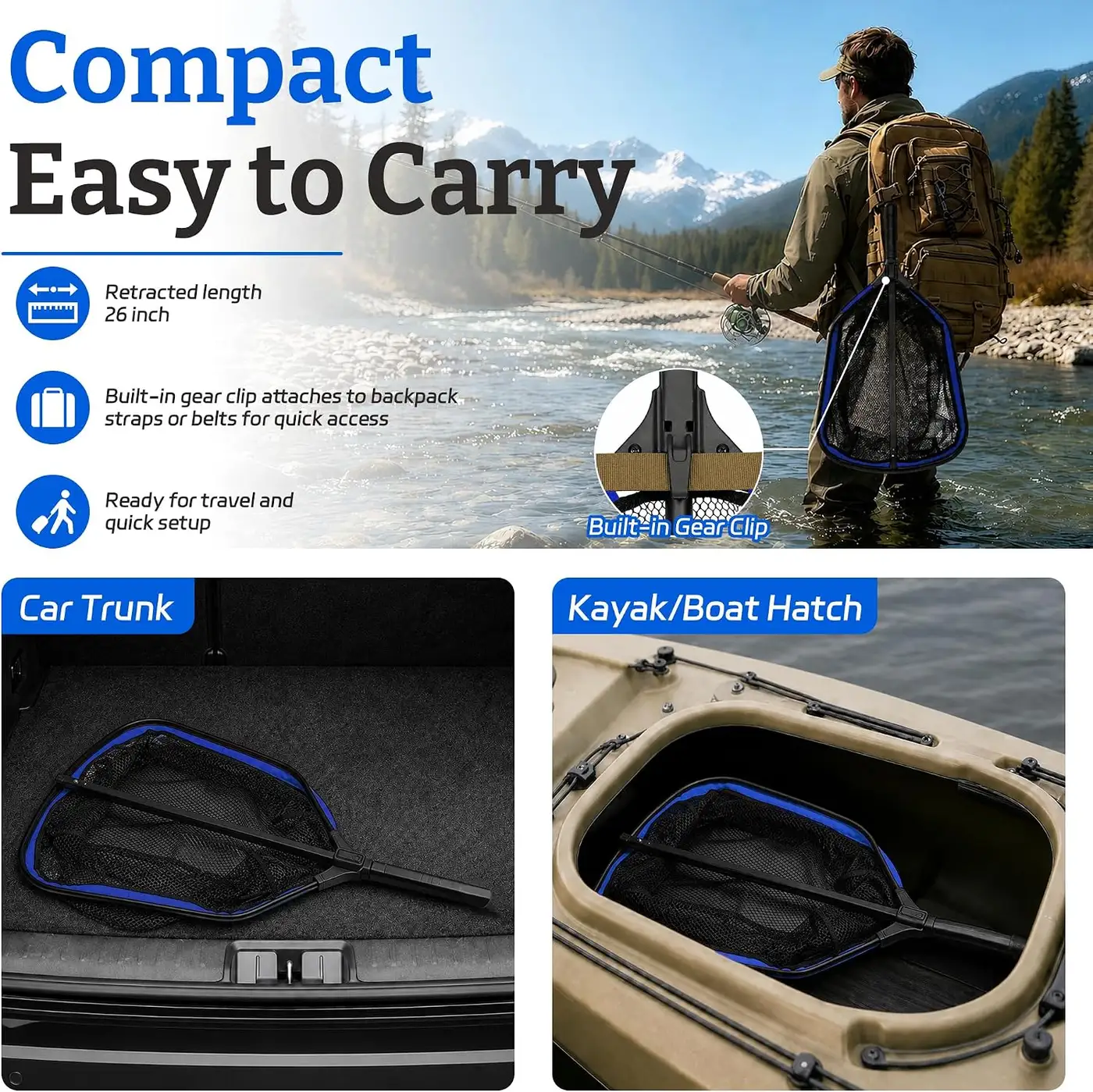 Square Landing Net — 20" Telescopic — image 6