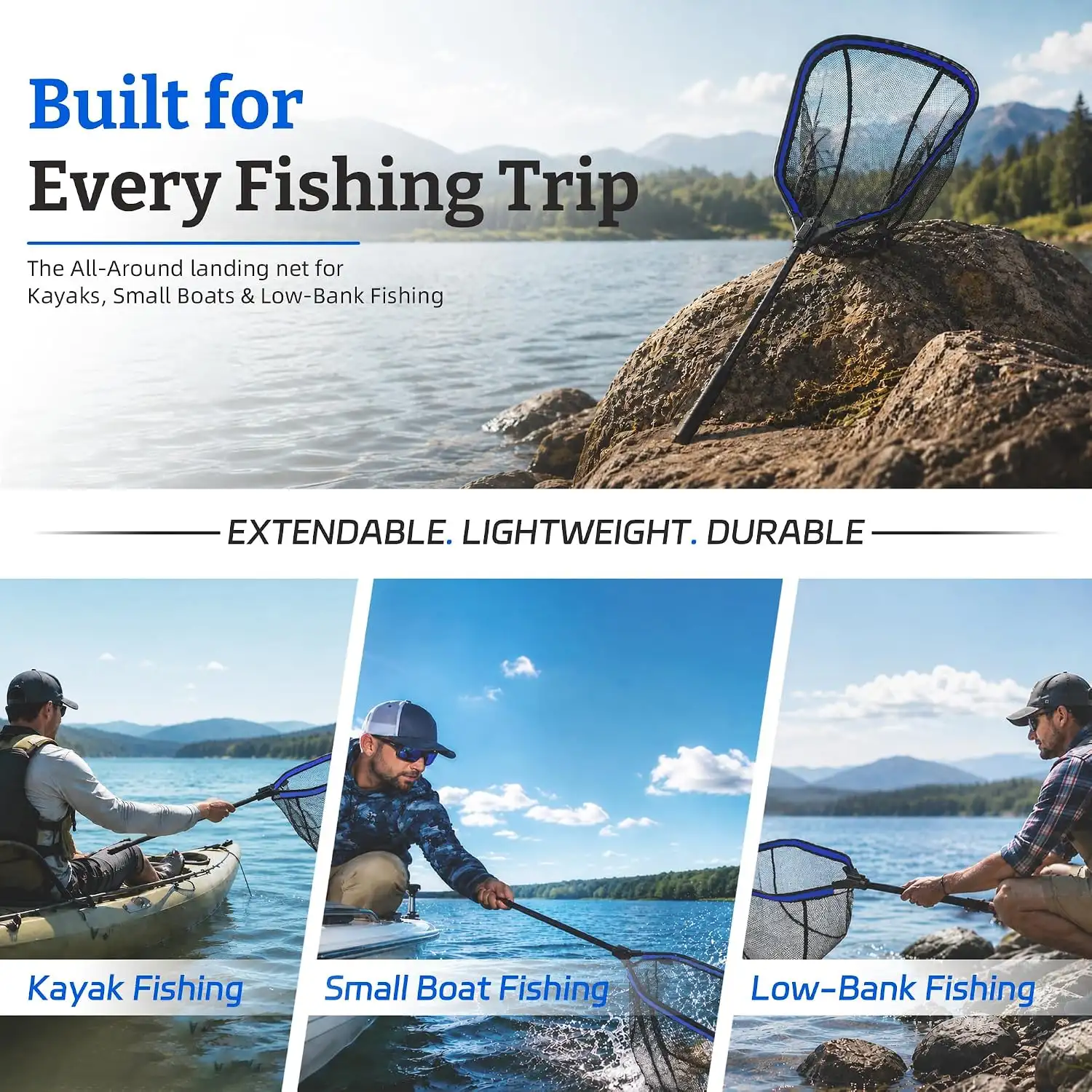 Square Landing Net — 20" Telescopic — image 7