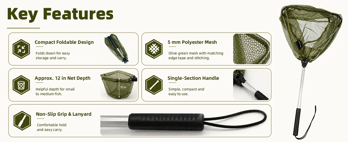 Foldable Triangle Landing Net — from BasicGear, detail 2