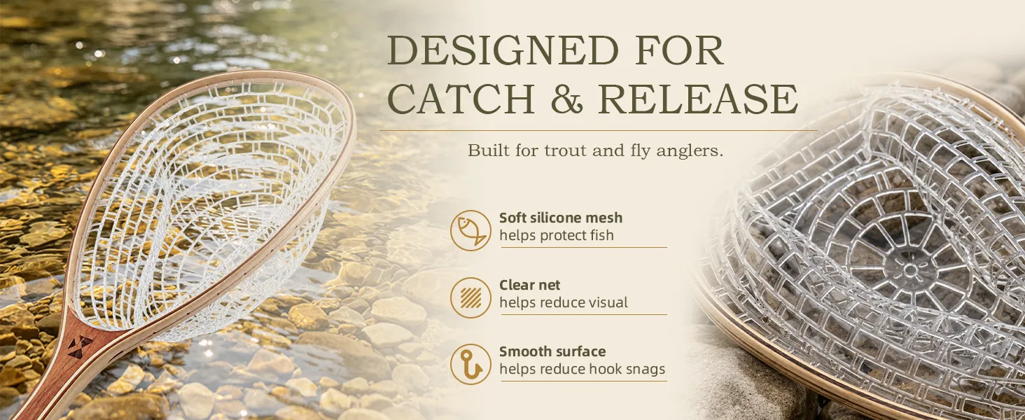 Handmade Walnut Landing Net — from BasicGear, detail 3