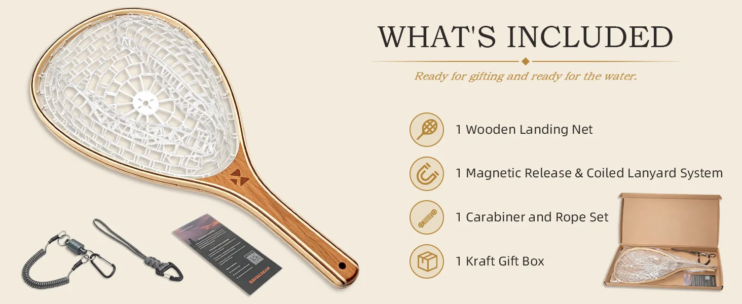 Handmade Walnut Landing Net — from BasicGear, detail 5