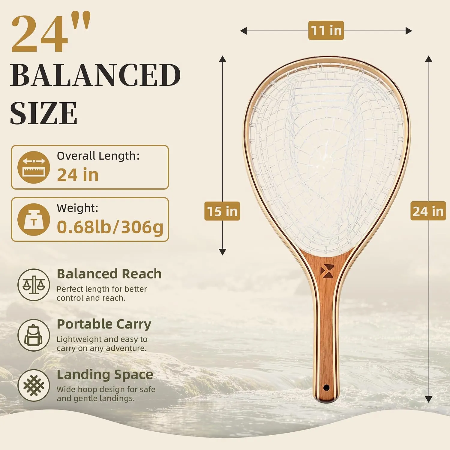Handmade Walnut Landing Net — image 3