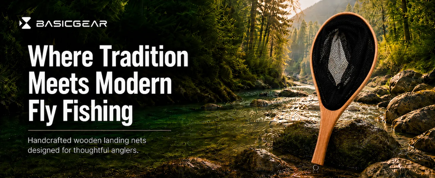 Handmade Wood Landing Net — from BasicGear, detail 1