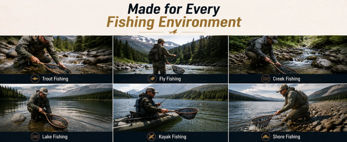 Handmade Wood Landing Net — from BasicGear, detail 6