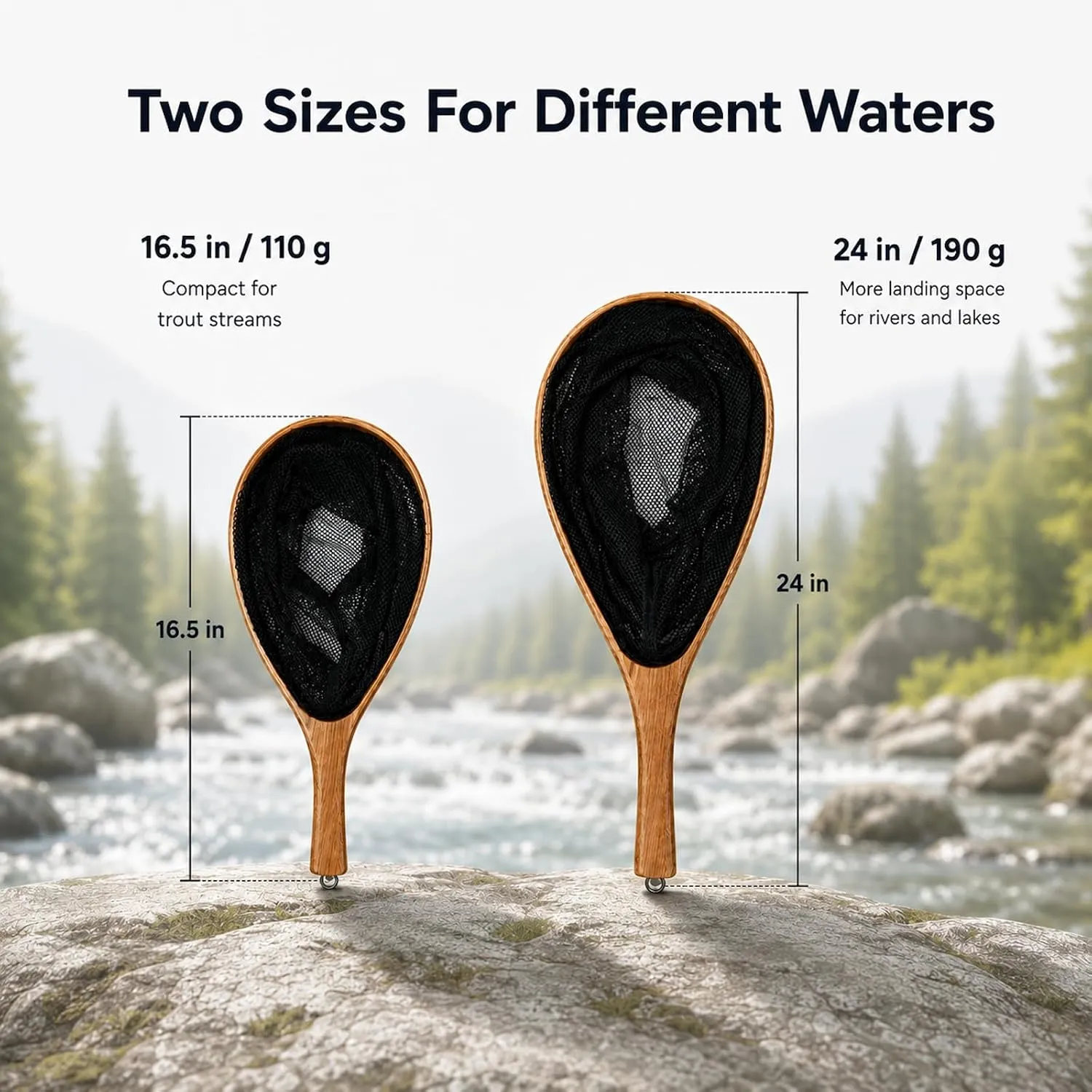 Handmade Wood Landing Net — image 2