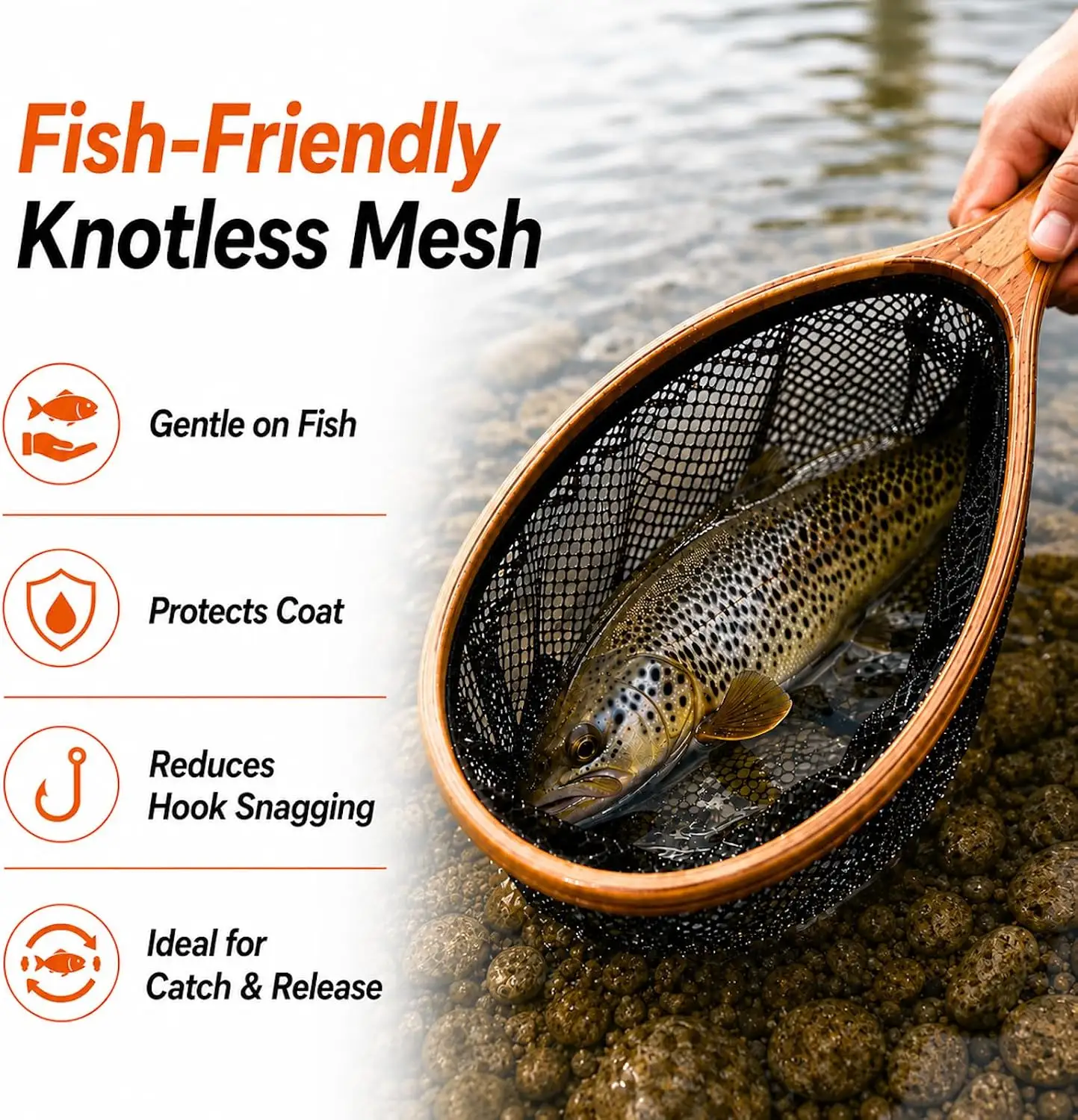 Handmade Wood Landing Net — image 4