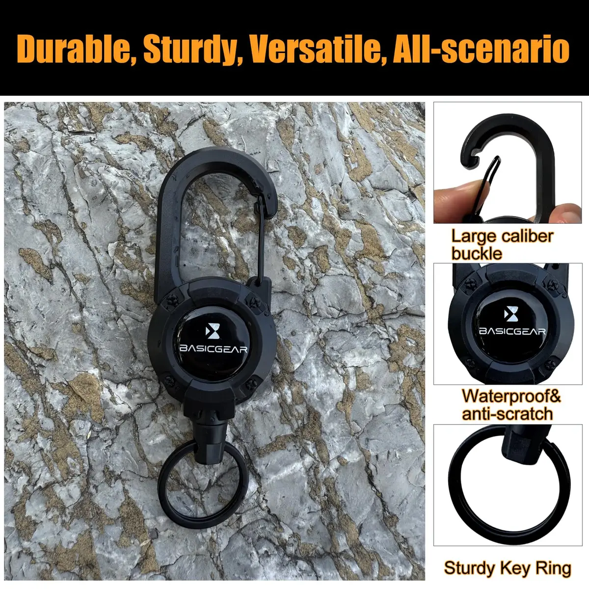 Zinger Retractable Keychain 2-Pack — ABS Carabiner — image 3